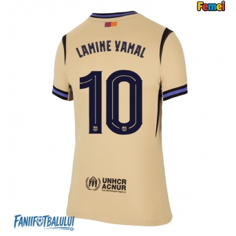 Barcelona Lamine Yamal #10 Tricou Fotbal Replică 2025-26 Femei Deplasare
